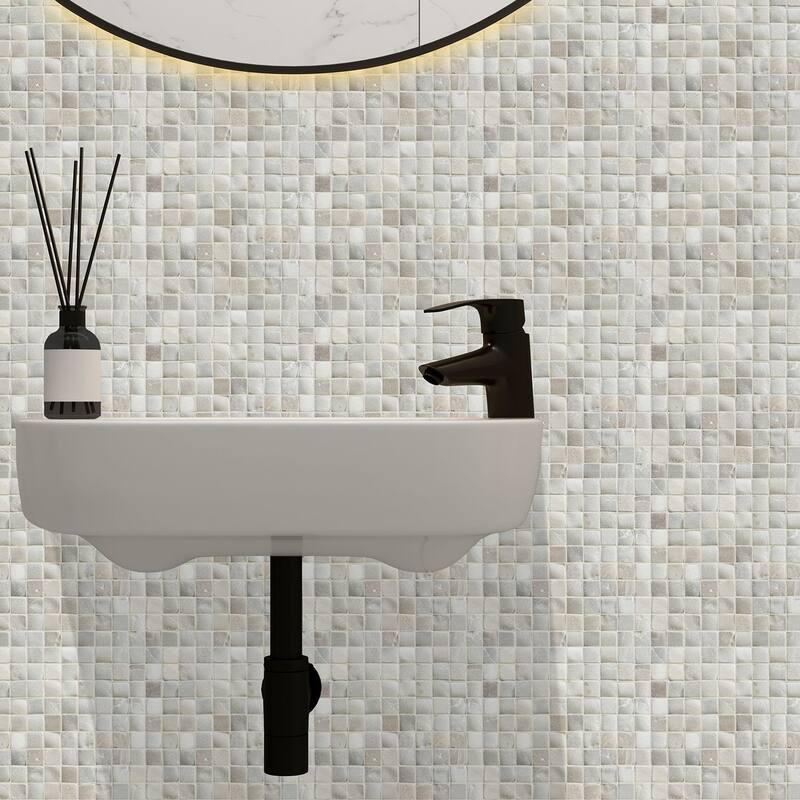 Molar 3 Tan Pebble Mosaic Tiles for Backsplash Kitchen and Bathroom Wall (12" X 12") 5 tiles per case - Case (5 Tiles)