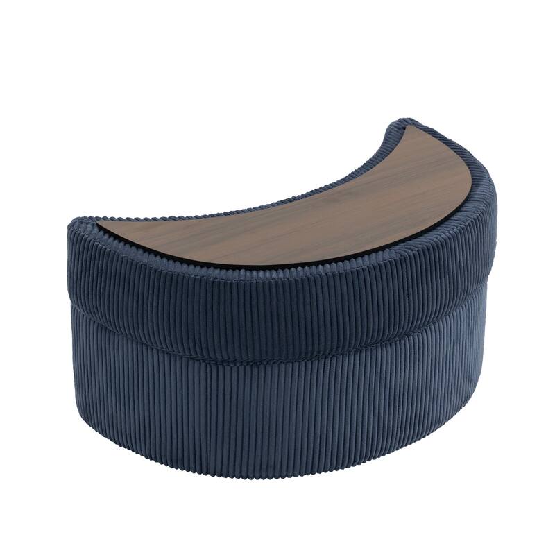 Moon Crescent Storage Upholstered Ottoman