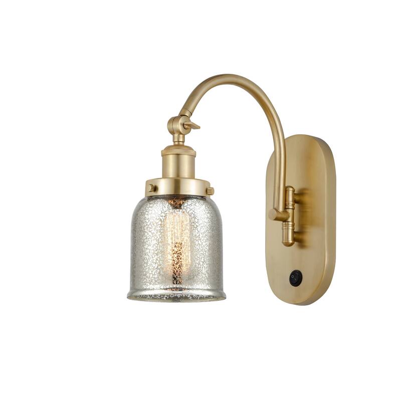Innovations Lighting Franklin Restoration Bell - 1 Light 5" Sconce - Arm Swivels Side To Side - Silver Plated Mercury/Satin Gold