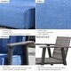 preview thumbnail 42 of 42, OVIOS Outdoor Steel Frame Bench Wicker Stripes Pattern Cushion Loveseat