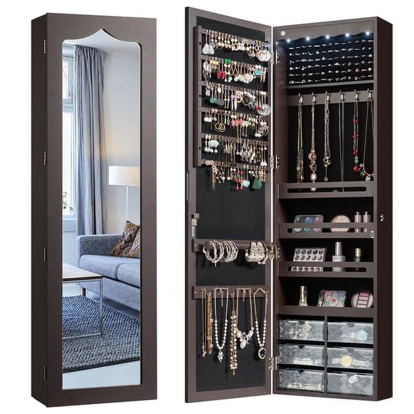 Wall Door Mount Necklace Armoire Storage Jewelry Hanger Organizer Display 2 Sets Wall Door Mount Necklace Armoire Storage Jewelry Hanger Organizer Display 2 Sets