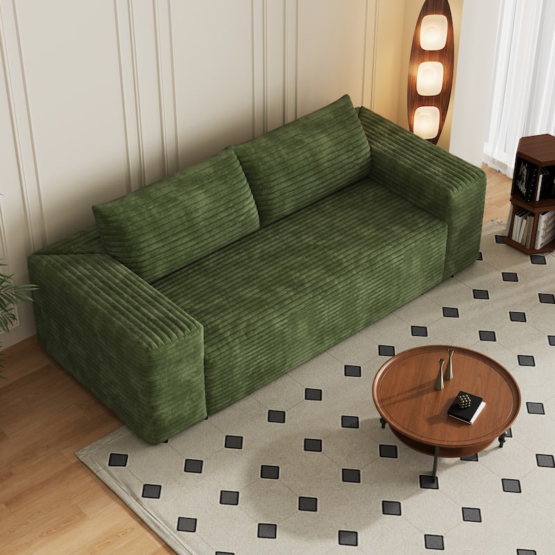 78.8" Corduroy Loveseat Sofa - Deep Seat, No Assembly Required, for Living Room, Bedroom, Apartment