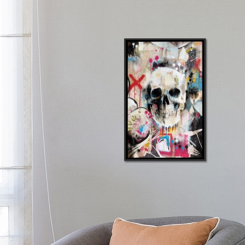 iCanvas "Skull" by Famous When Dead Framed Canvas Print