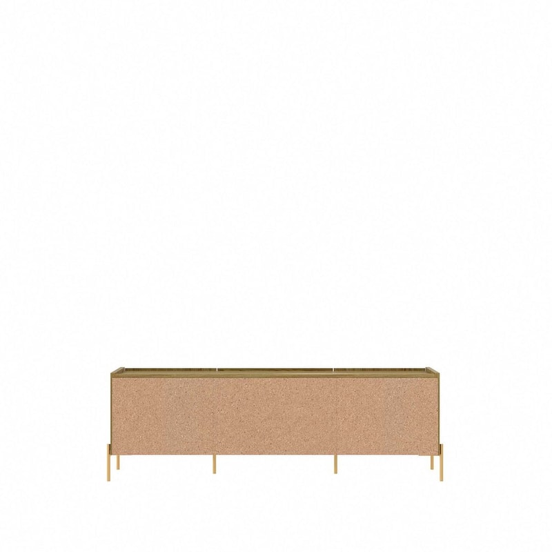 Manhattan Comfort Jasper 72.91 In. Gold Leg Media Cabinet Console