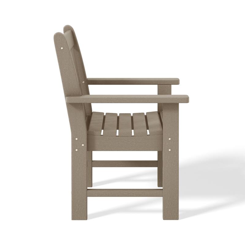 Polytrends Laguna Outdoor Patio 7-Piece Rectangular Table Garden Arm Chairs Dining Set