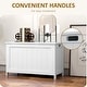 preview thumbnail 6 of 16, HOMCOM Storage Chest, Wooden Box with 2 Safety Hinges and Cut-out Handles, Modern Storage Trunk for Living Room, Entryway