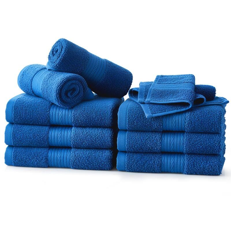 Luxurious Cotton 600GSM Soft Wash Cloths 12X12 Inch by Ample Decor - 10 Pcs