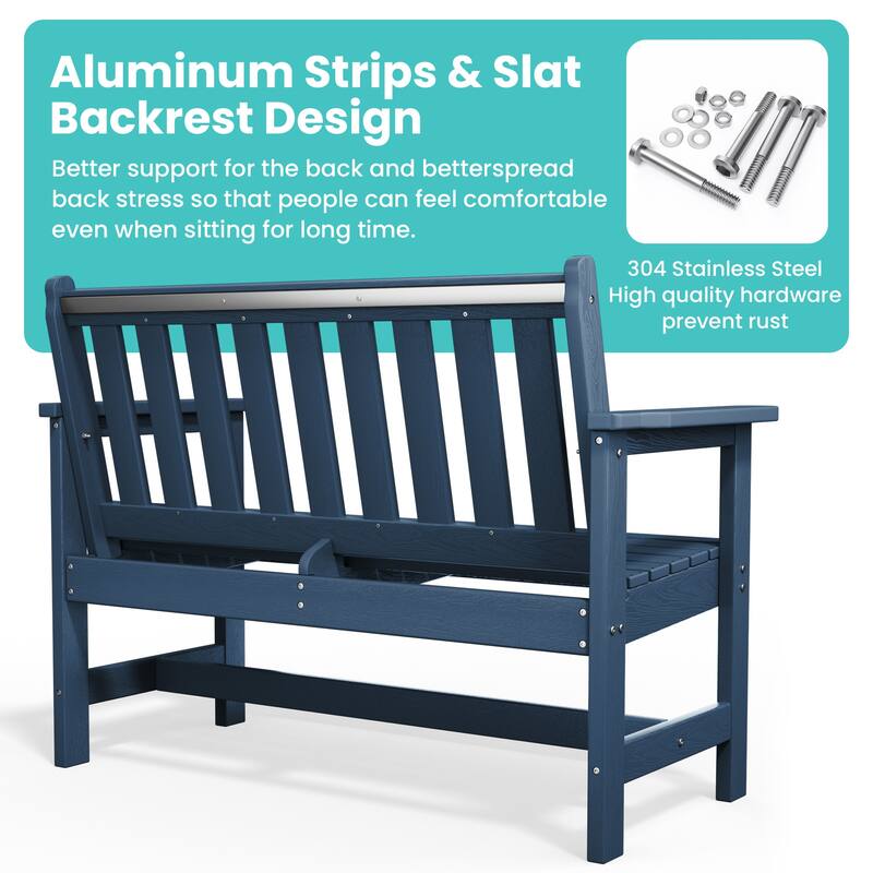 Outdoor 2-Person Garden Bench 42.92-in W x 35.83-in H
