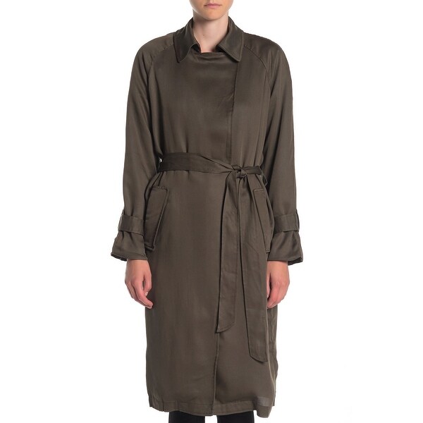 Dress Forum Womens Coats Green Size Large L Trench Knit Tie-Waist. Opens flyout.