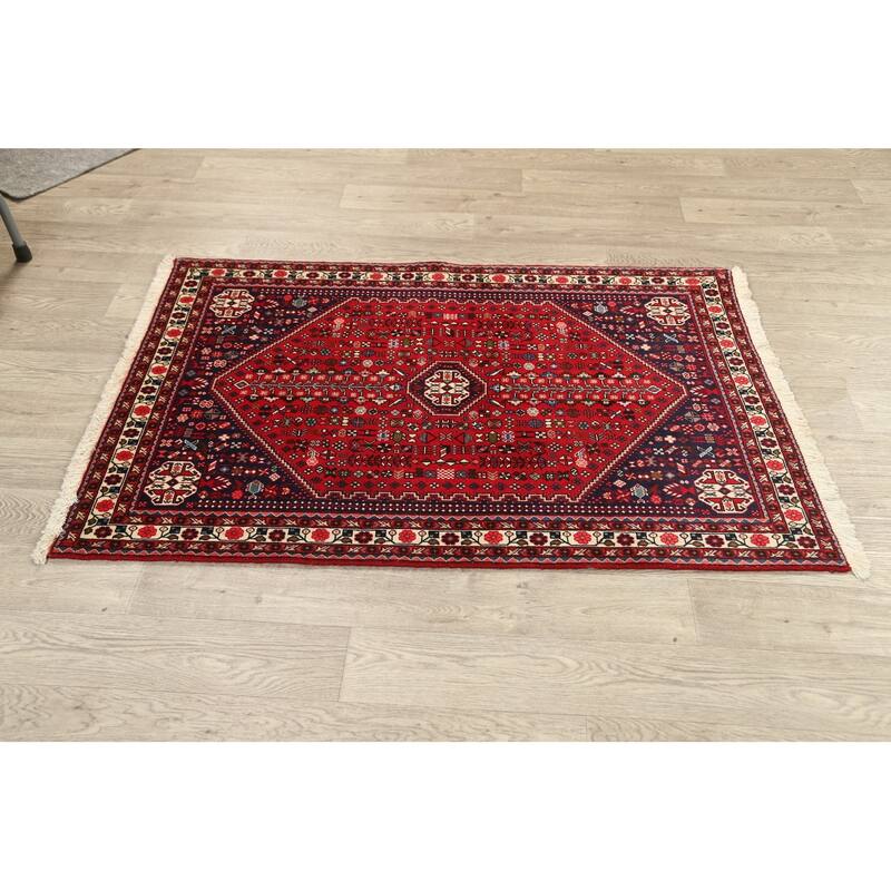 Vegetable Dye Tribal Abadeh Nafar Persian Area Rug Wool Handmade - 3'4" x 4'10"