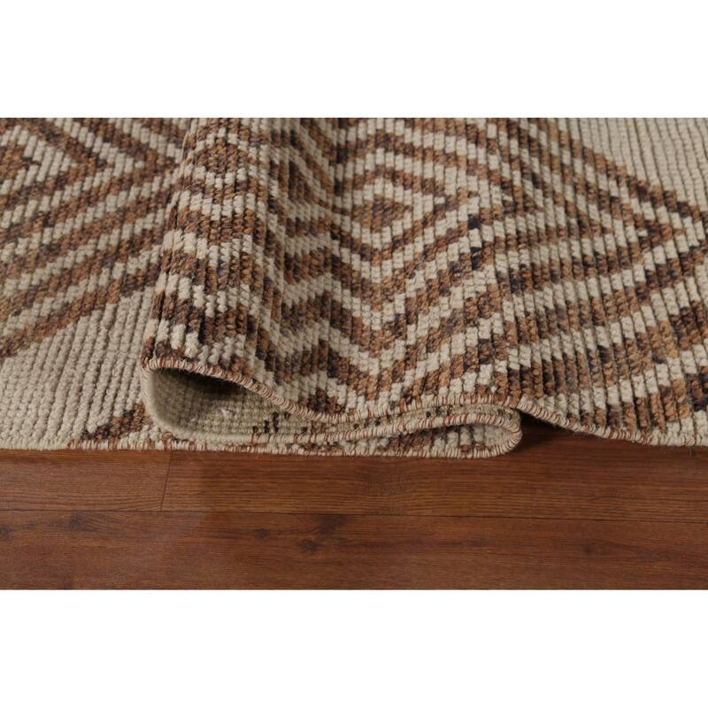 Modern Geometric Moroccan Oriental Area Rug Hand-Knotted Wool Carpet - 8'1"x 10'8"