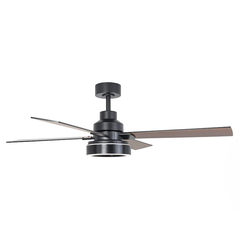 Vaczon 52" Nickel/ Black Modern 3CCT Indoor Ceiling Fan with Light and Remote