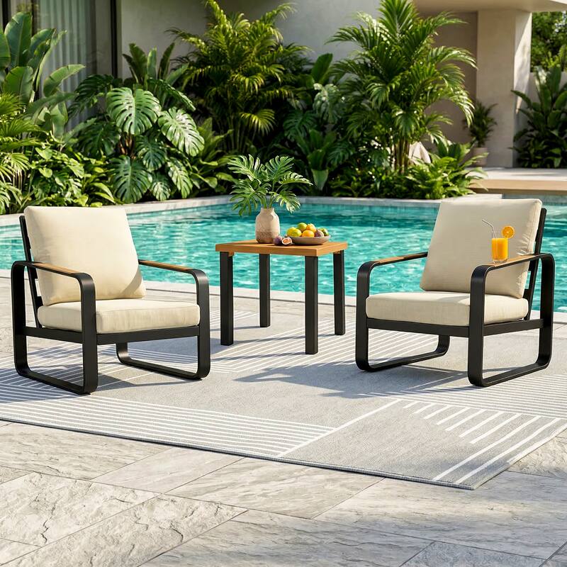 Outdoor Patio Conversation Sofa Set with Cushions