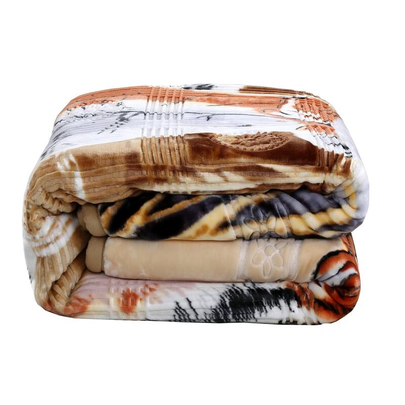 Empyrean Velvet 2 Ply Heavy Reversible Printed Raschel Blanket