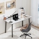preview thumbnail 13 of 25, 55” Rectangular Kitchen Dining Table Sintered Stone Tempered Glass Top with Metal Frame Table