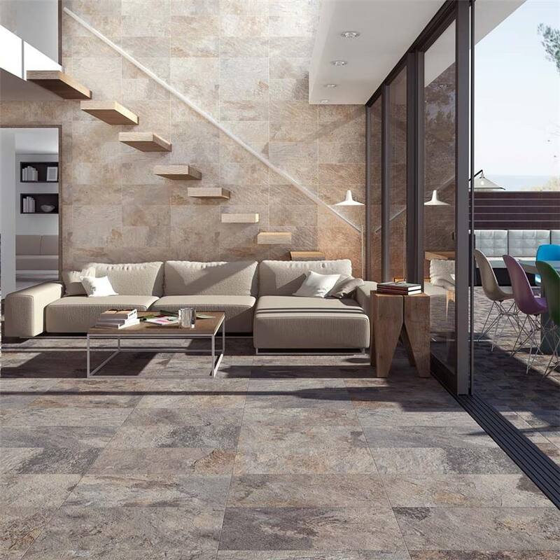 Merola Tile Ardesia Ocre 12-1/2" x 24-1/2" Porcelain Floor and Wall Tile