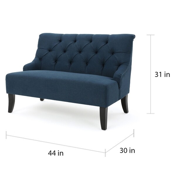 Nicole Polyester Blend Fabric Settee by Christopher Knight Home - 29.25"L x 43.75"W x 30.50"H