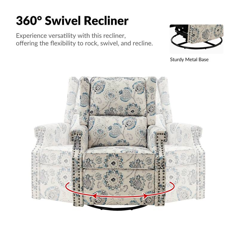 Amelia Modren Upholstered Swivel Rocker Recliner by HULALA HOME On Sale Bed Bath & Beyond