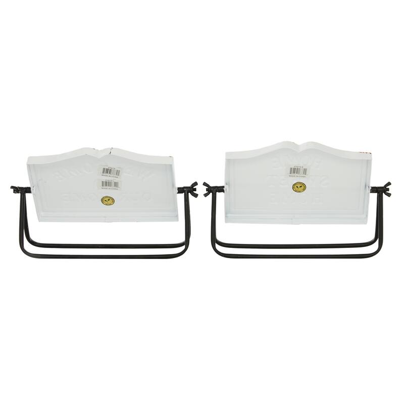 White Iron Farmhouse Decorative Sign (Set of 2) - 2 x 11 x 7