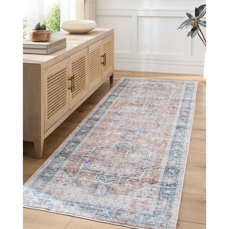 Livabliss Traditional Lavable Medallion Washable Area Rug