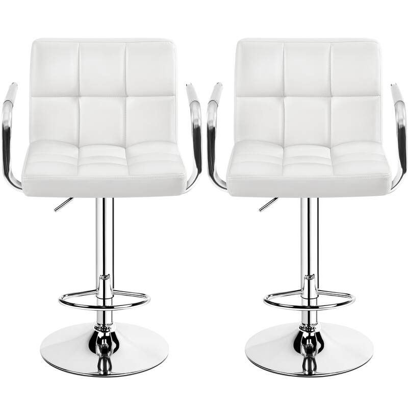 Yaheetech Bar Stools with 360-Degree Swivel and Adjustable Height- Set of 2