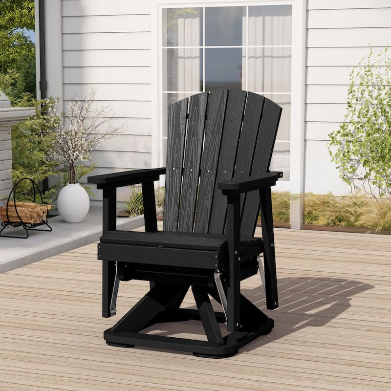 HDPE Adirondack Swivel Glider, Outdoor Patio Chair