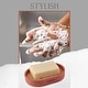 preview thumbnail 25 of 59, Chic Polyresin Soap Dish with Draining Bamboo Insert - 5 L x 3.4 W x 1 H