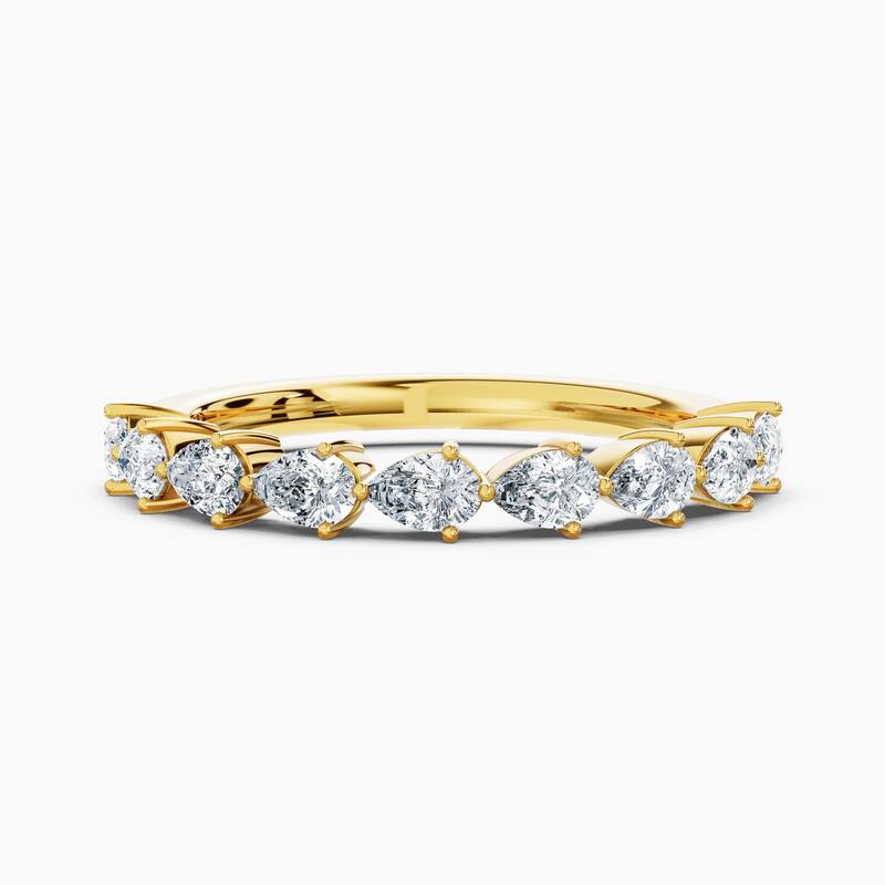Auriya 14k Gold Pear East-West Lab Grown Diamond Half Eternity Band 0.90 - 3.00 ct. tw. (F-G, VS) - 0.90 ct. wt. - 8 - Yellow