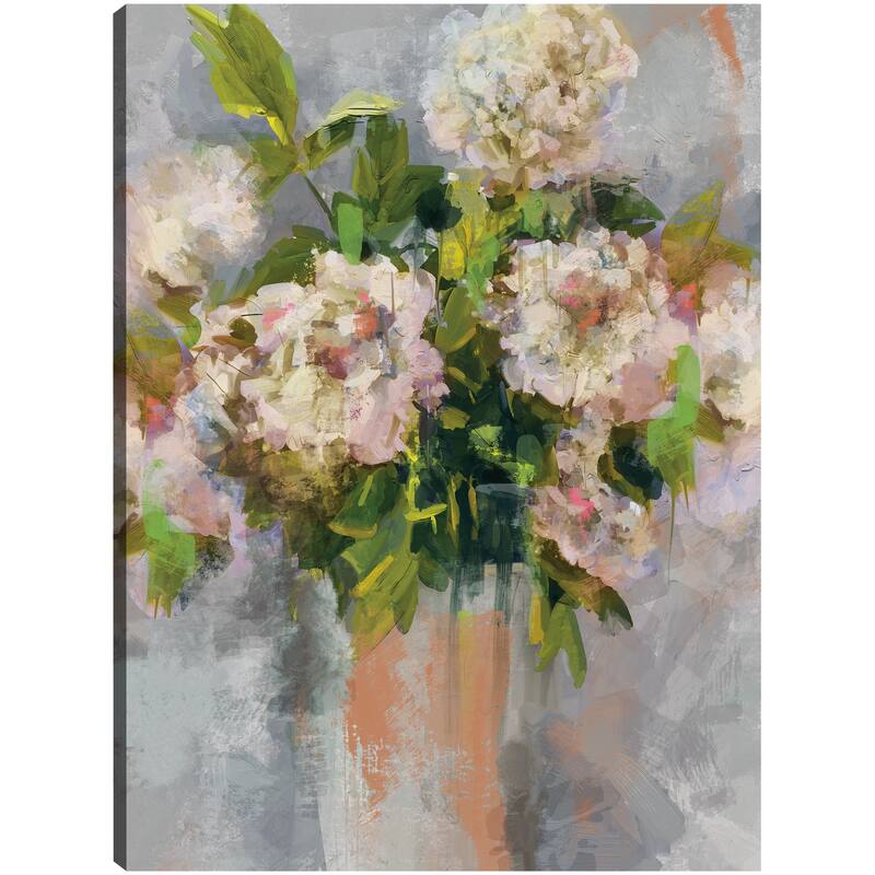 Modern Floral I Coral By Studio Arts Canvas Art Print