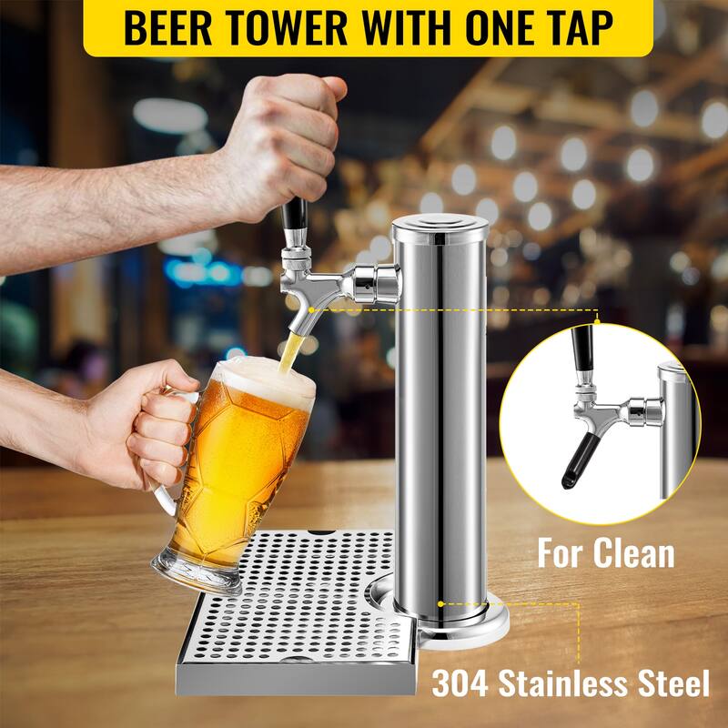 VEVOR Kegerator Tower Kit, Single Tap Beer Conversion Kit,No Tank Keg