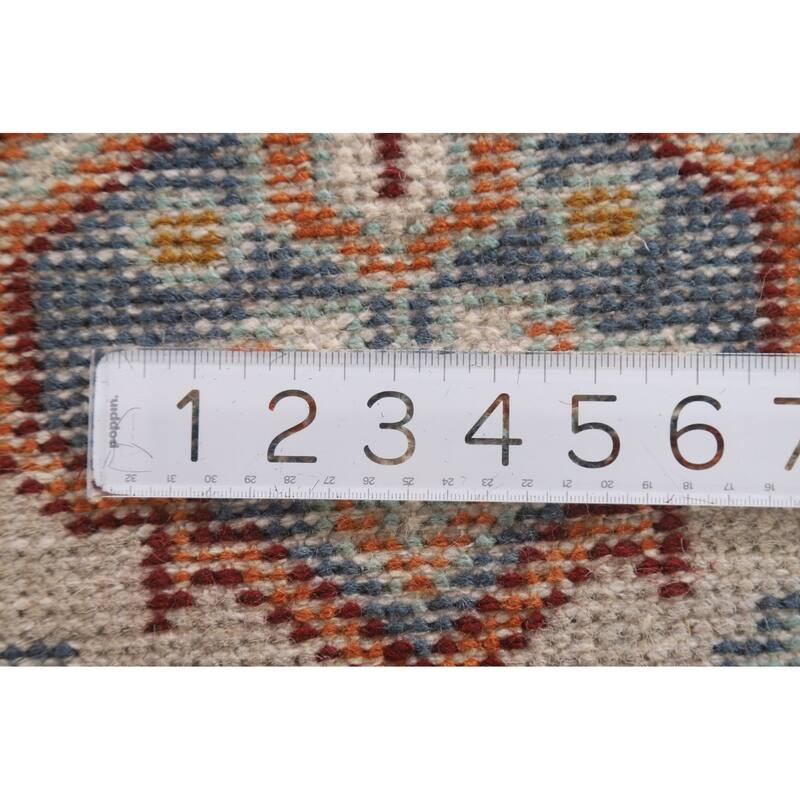 Geometric Kazak Indian Runner Rug Hallway Handmade Wool Carpet - 2'6"x 10'3"