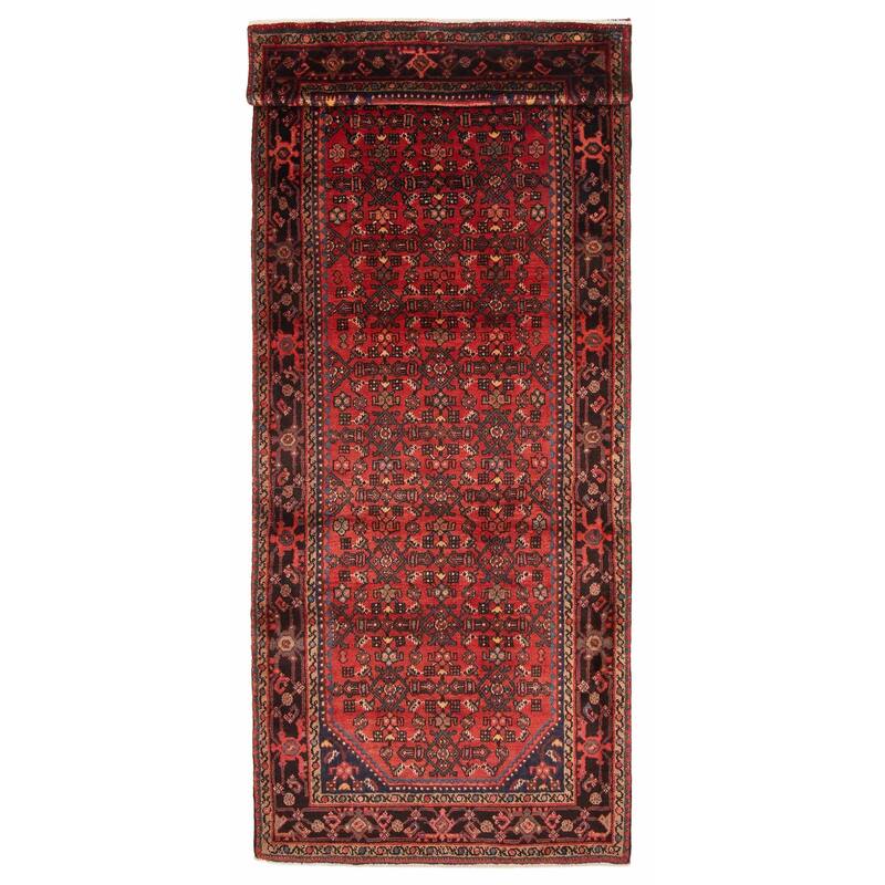 ECARPETGALLERY Hand-knotted Andelz Red Wool Rug - 3'11 x 10'1 - Red - 3'11 x 10'1