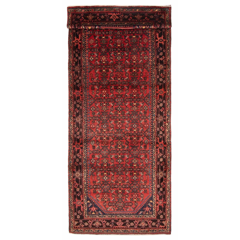 ECARPETGALLERY Hand-knotted Andelz Red Wool Rug - 3'11 x 10'1