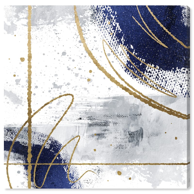 Wynwood Studio Canvas Abstract Royal Blue Eyes White and Dark Blue Modern & Contemporary Wall Art Canvas Print