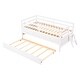 preview thumbnail 28 of 46, Functional Design Low Loft Bed with Safety Fence, Climbing ladder, Storage Drawers and Trundle Bed