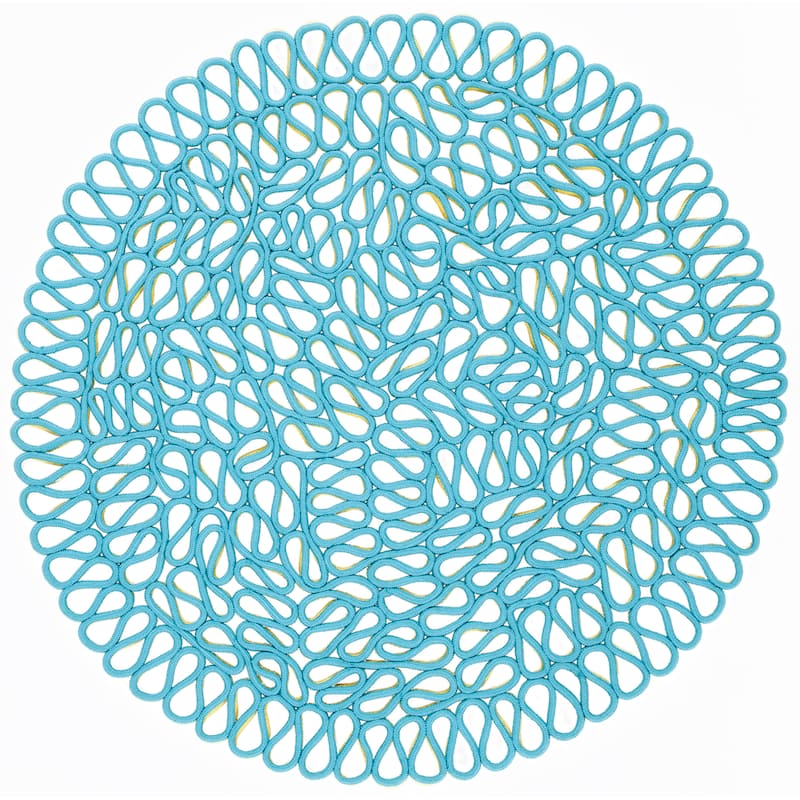 SAFAVIEH Handmade Novelty Priscila Rug - 6' Round - Yellow/Blue