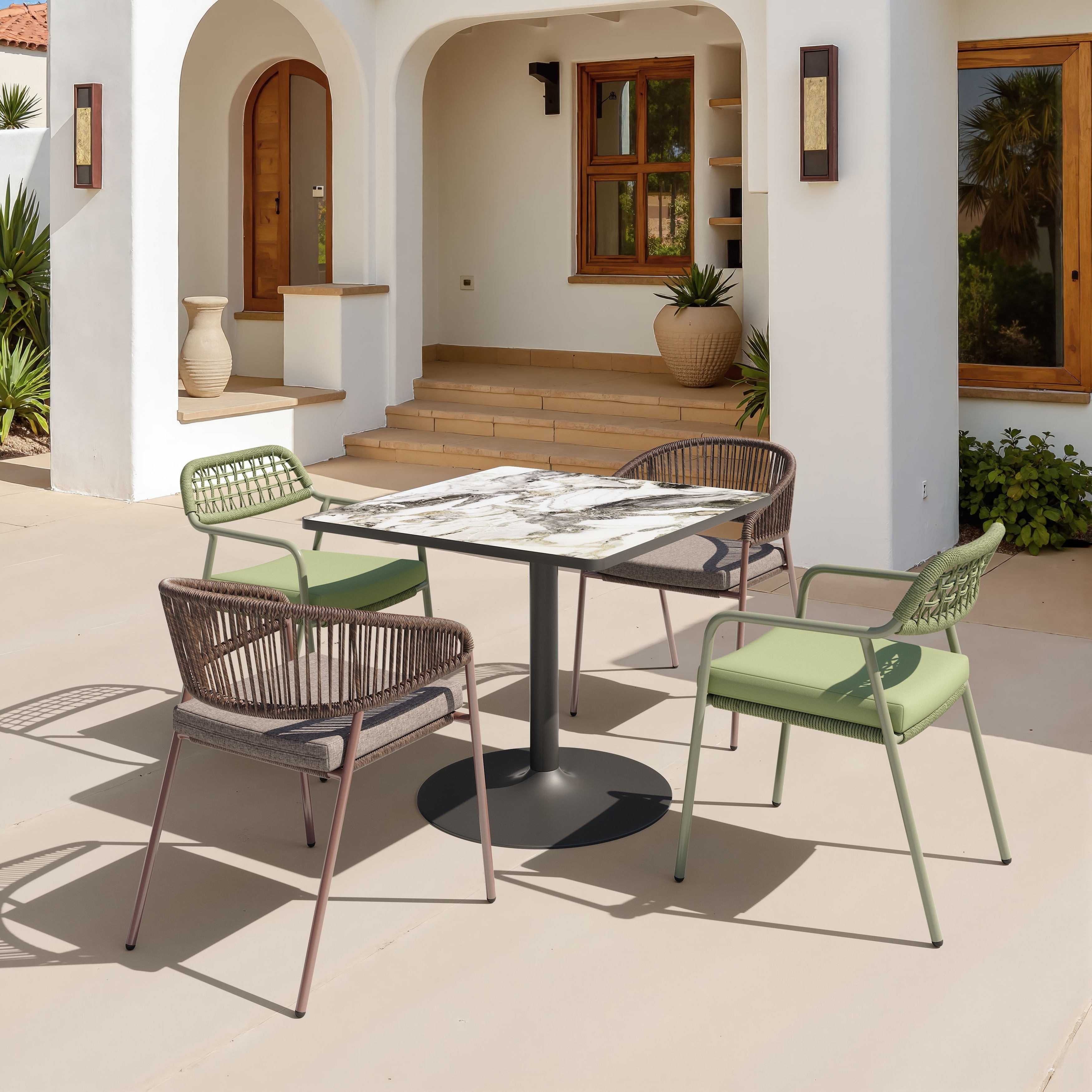 Caliza Dining Table Gray & Black