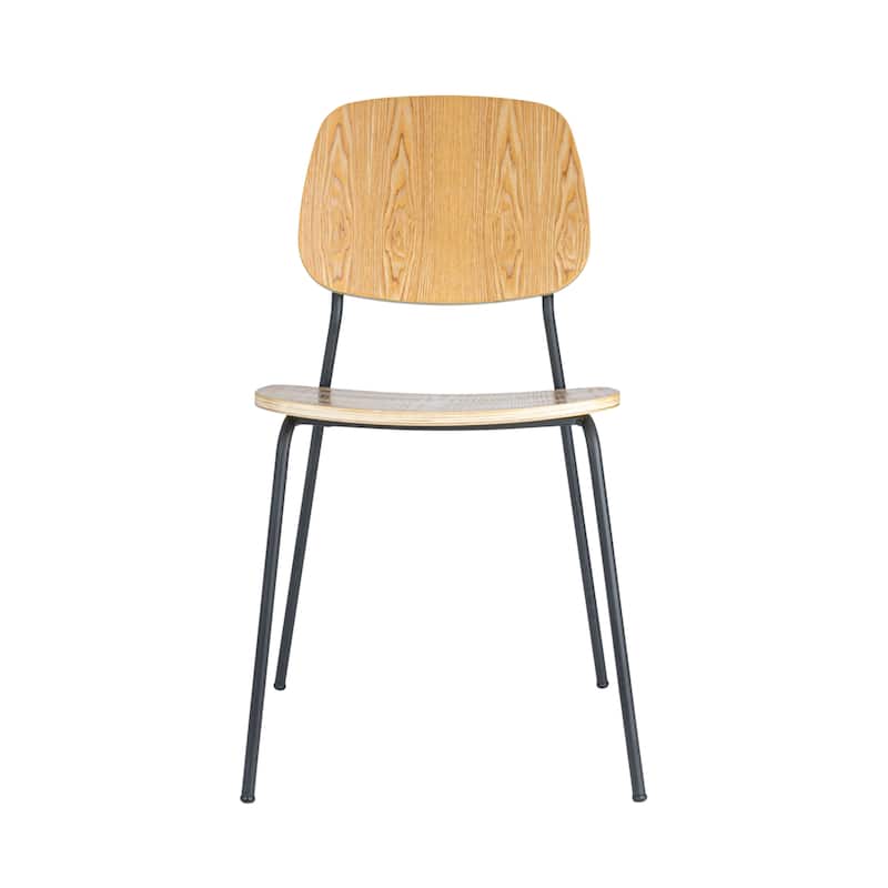 Sturdy Beech Wood and Metal Dining Chairs - 19.5"L x 17.9"W x 32.8"H