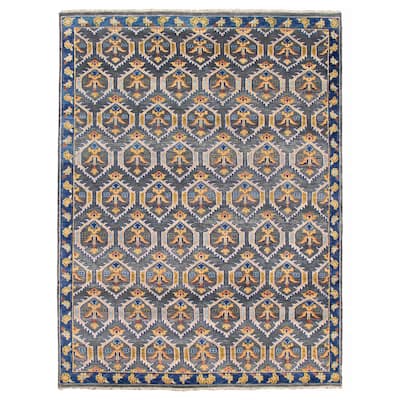 ECARPETGALLERY Hand-knotted Jules Serapi Grey Wool Rug - 8'11 x 12'1