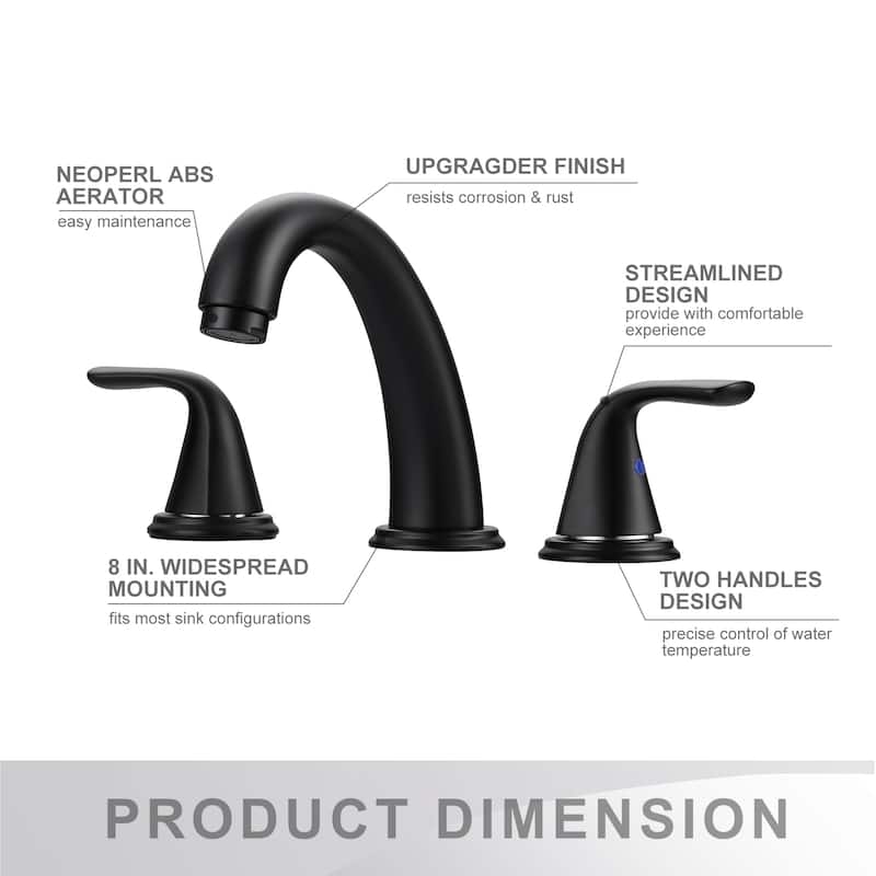 WOWOW Widespread Double Handle Bathroom Faucet