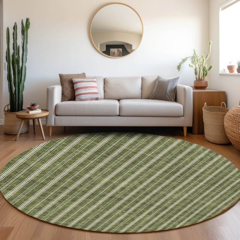 Machine Washable Indoor/ Outdoor Chantille Stripe Twist Rug