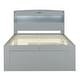 preview thumbnail 21 of 48, Wood Storage Platform Bedframe with LED Headboard & Charging Station