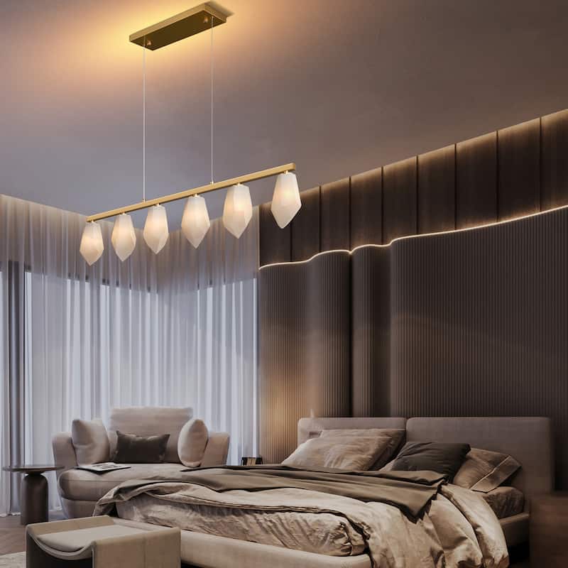 KAYLA Alabaster Chandelier/Sconce Kitchen Island Brass Hanging Lamp Mid Century Nordic Modern Chandelier