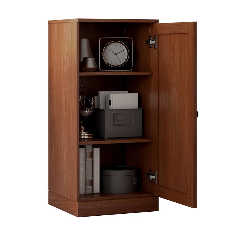 Palace Imports 100% Solid Wood 3-Shelf Bookcase with Shaker Door and Adjustable Shelves