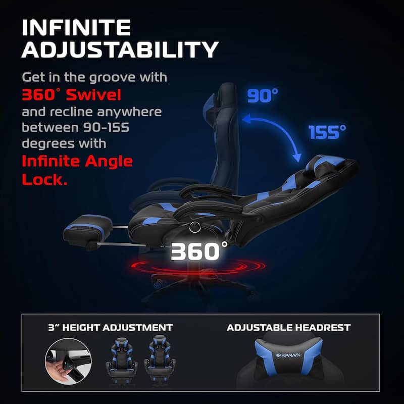 RESPAWN 110 Pro Gaming Chair - Gaming Chair with Footrest, Ergonomic Computer Desk Chair