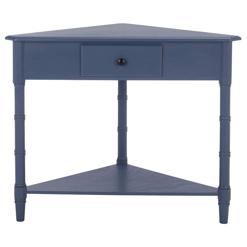 SAFAVIEH Calla Grey Corner Table - 33.9" x 17.3" x 28" - 34"W x 17"D x 28"H - Blue
