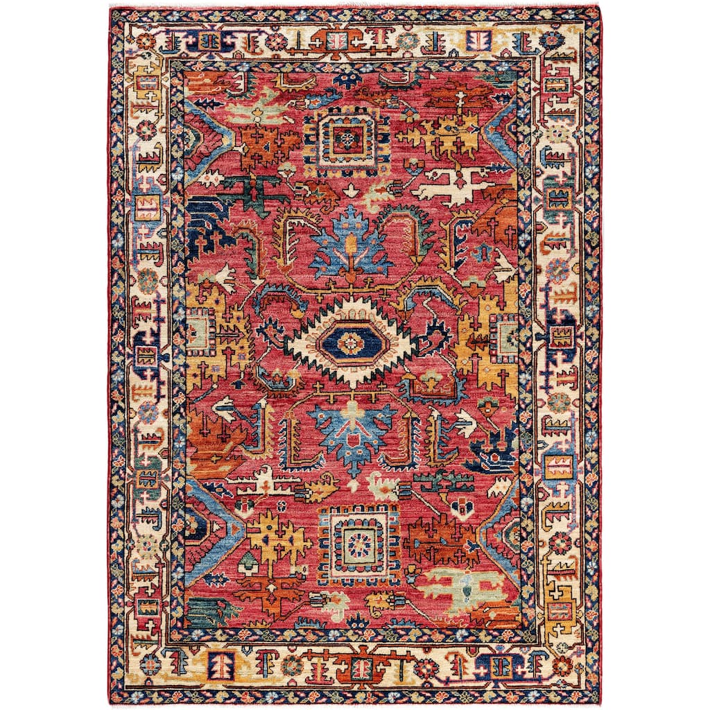 Serapi One-of-a-Kind Hand-Knotted Area Rug - Red - 4' 2" x 5' 10"