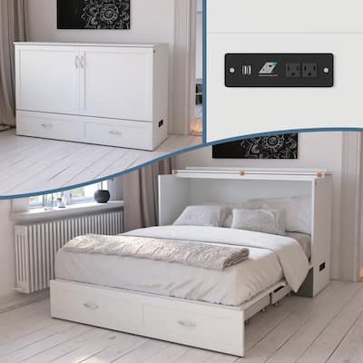 AFI Alara Murphy Bed Chest with Storage and Built-in Charger
