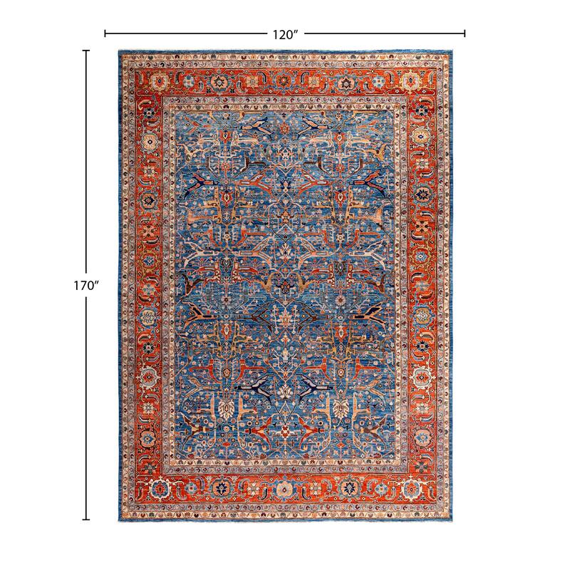 Serapi One-of-a-Kind Hand-Knotted Area Rug - Blue - 10' 0" x 14' 2"