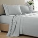 preview thumbnail 1 of 8, Home Essential Luxurious Silky Ruffle Hem Microfiber Bedding Sheet Set Full - Grey Sky